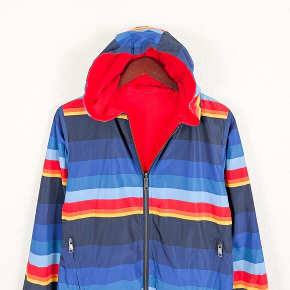 Paul Smith Junior Reversible Hooded Jacket Multi color striped size 14A fits XS - Picture 5 of 11
